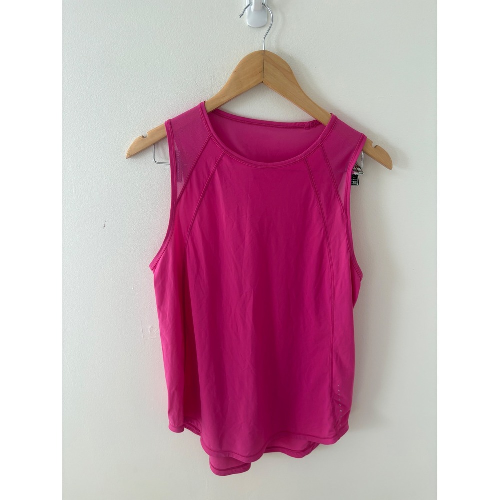 Lululemon Sculpt Tank Top Sonic Pink Mesh Back Cutout Running Gym Womens Sz 8